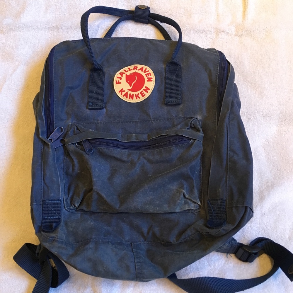 Blue Fjallraven Kanken Backpack